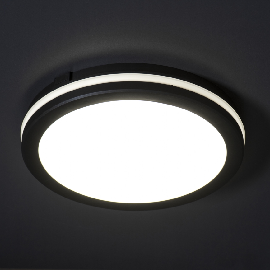 Plafoniera LED da esterno BENO ECO LED/12W/230V 3000/4000/6500K diametro 20 cm IP65 nero