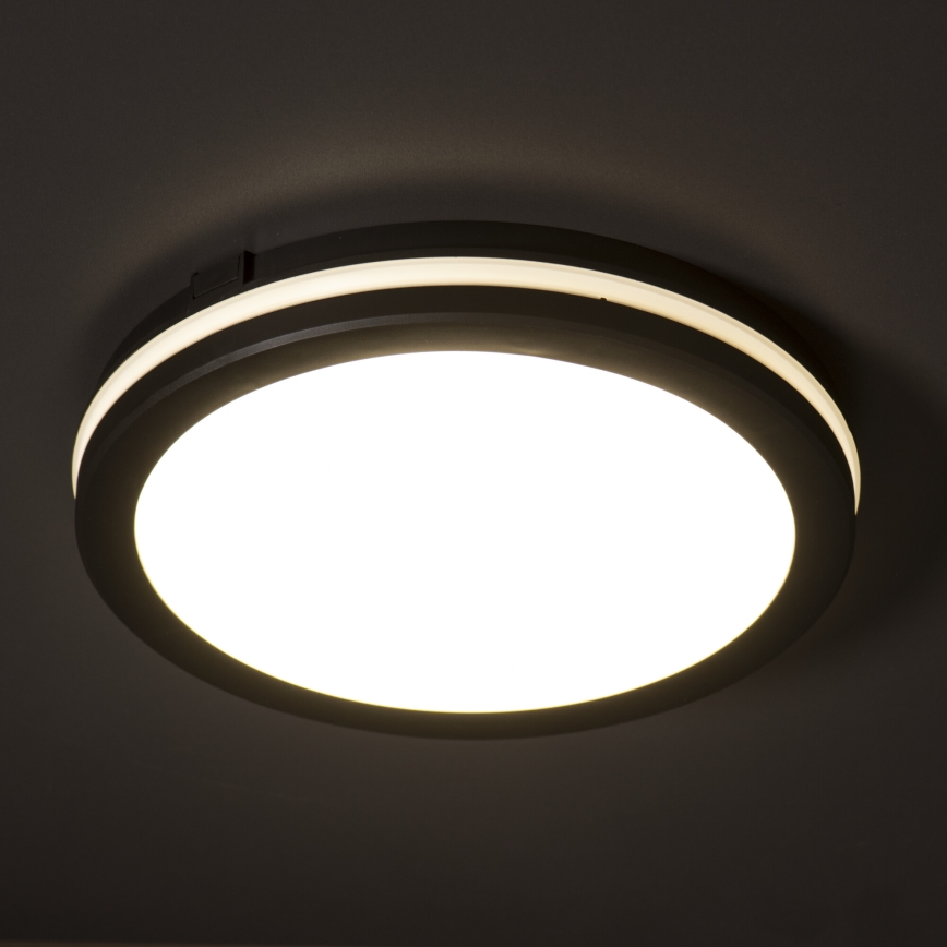 Plafoniera LED da esterno BENO ECO LED/12W/230V 3000/4000/6500K diametro 20 cm IP65 nero