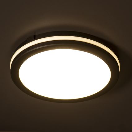 Plafoniera LED da esterno BENO ECO LED/12W/230V 3000/4000/6500K diametro 20 cm IP65 nero