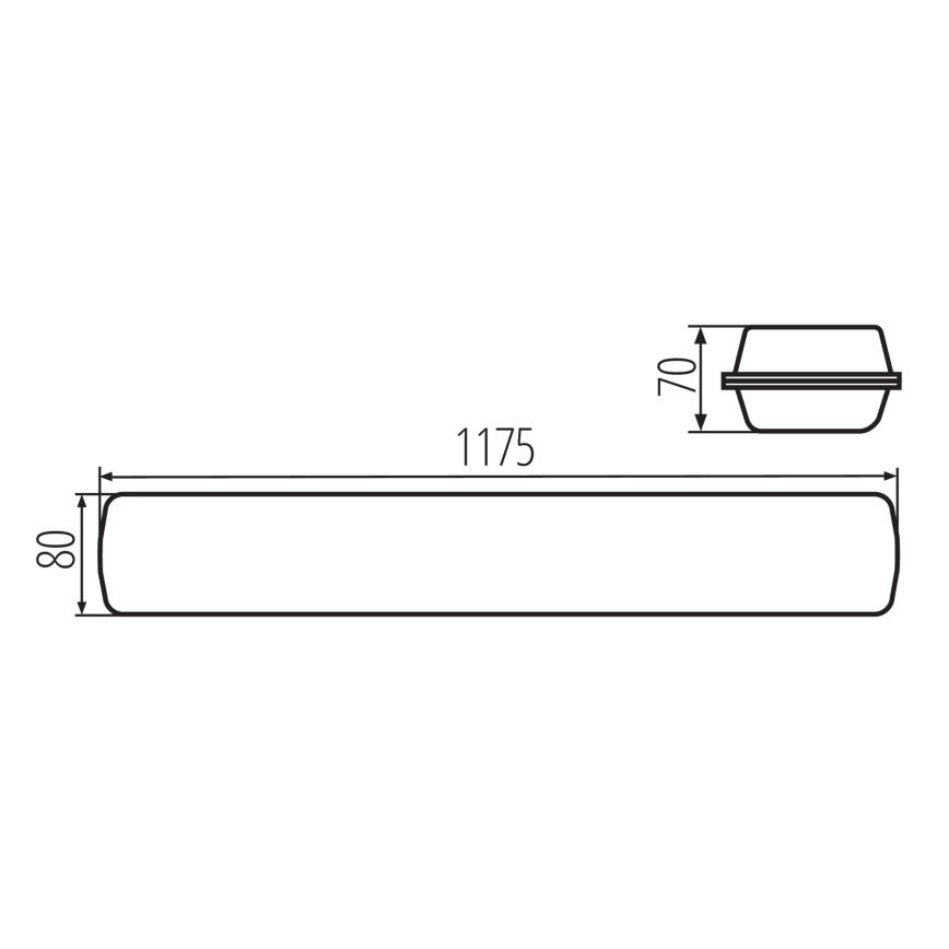 Tube fluorescent industriel MAH MAX LED/38W/230V 4000K IP65 noir