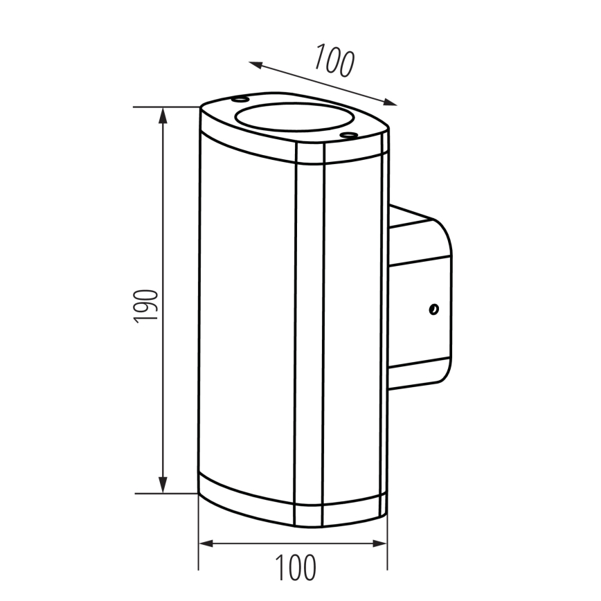 Applique da esterno ZEVI 2xGU10/10W/230V IP54 nero