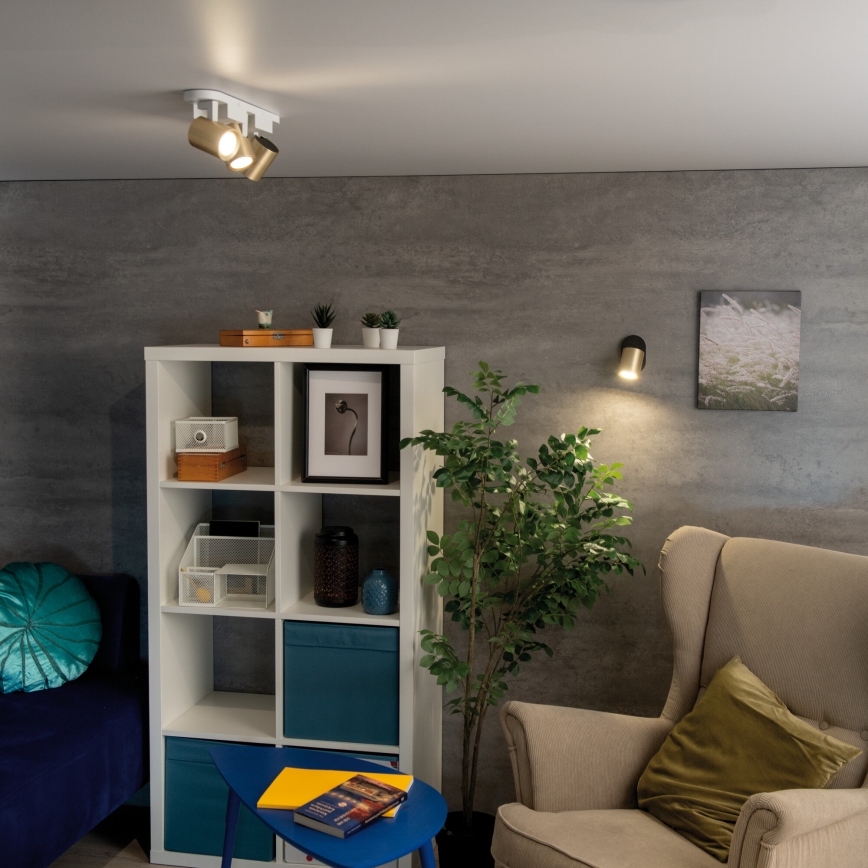 Spot mural LAURIN 1xGU10/10W/230V laiton/noir