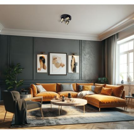 Spot LAURIN 3xGU10/10W/230V laiton/noir