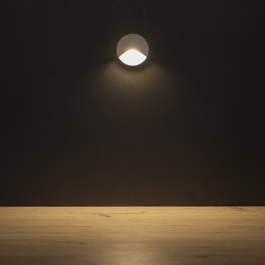 Lampada LED per scale EXIN, 2,5W/230V, 3000K, IP65, bianca, rotonda