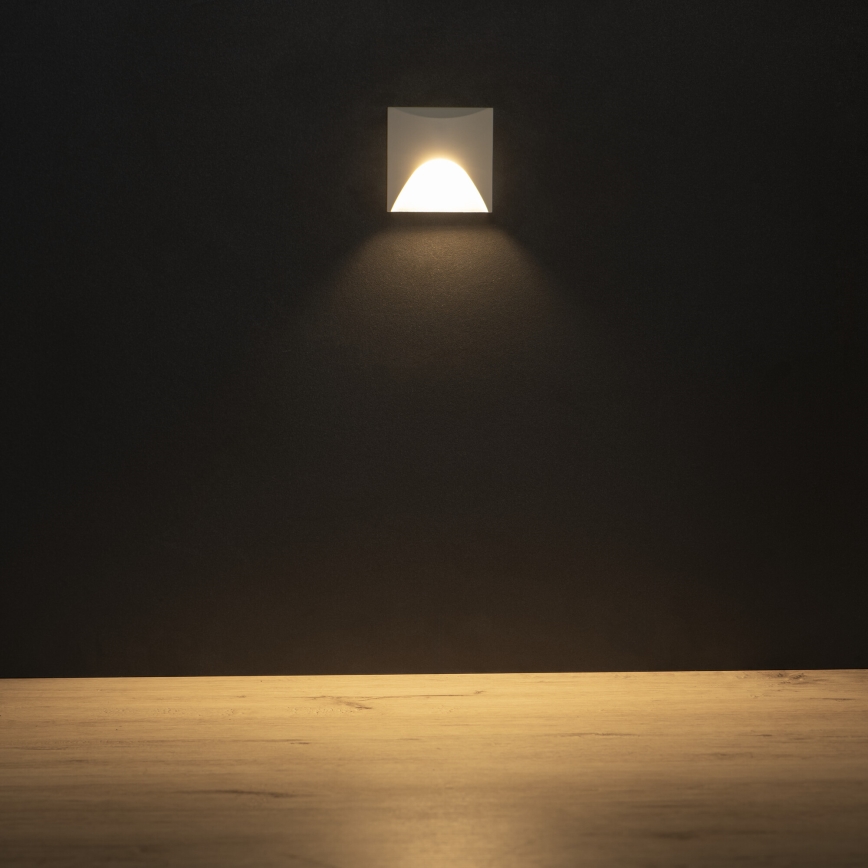 Lampada per scale a LED EXIN LED/2,5W/230V 3000K IP65 bianca squadrata