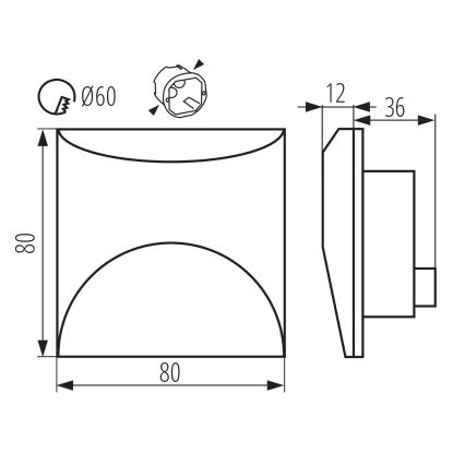 Lampada per scale a LED EXIN LED/2,5W/230V 3000K IP65 bianca squadrata