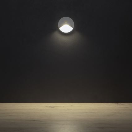 LED-Treppenleuchte mit Bewegungs- und Dämmerungssensor EXIN LED/2,5W/230V 4000K IP65 weiß rund