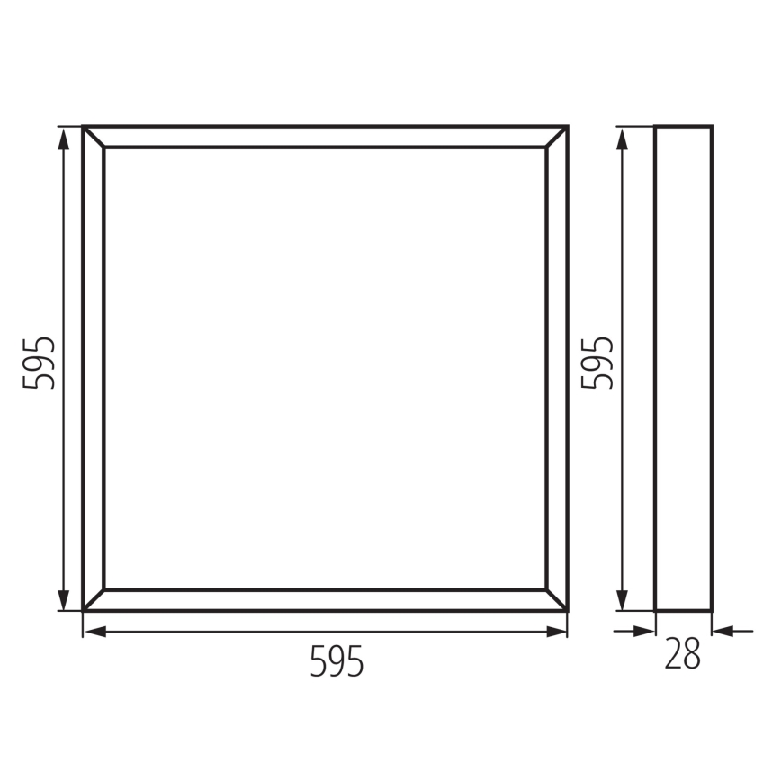 Panneau LED encastrable BLINGO AIO LED/38W/230V 3000/4000/6500K 60x60 cm IRC 90