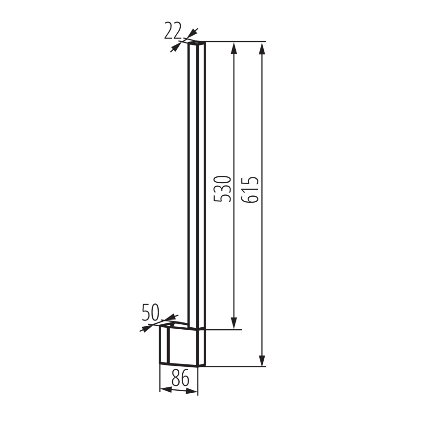 Applique murale d'extérieur YALTE LED/9W/230V 3000/4000/6500K 61,5 cm IP54 noire