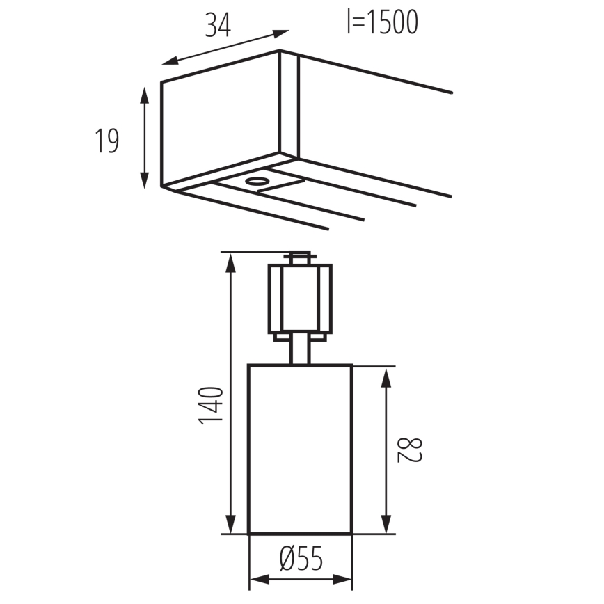 Spotleuchte für das ALTEAR-Schienensystem, 3x GU10/10W/230V, 1,5 m, weiß