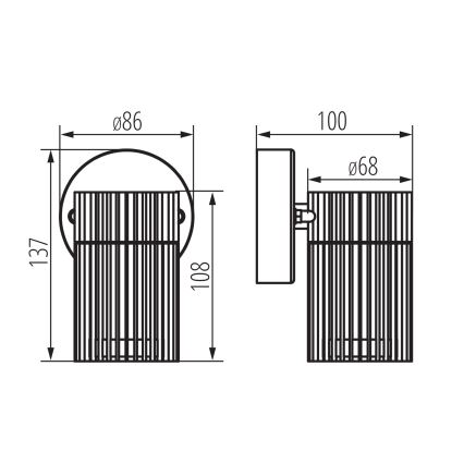 Außen-Wandstrahler RADILO 1xGU10/11W/230V IP44 schwarz