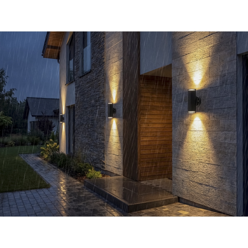 Applique murale d'extérieur à spots RADILO 2xGU10/11W/230V IP44 noire