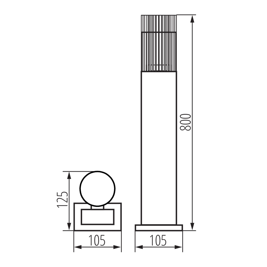 Außenleuchte RADILO 1xGU10/11W/230V 80 cm IP44 schwarz