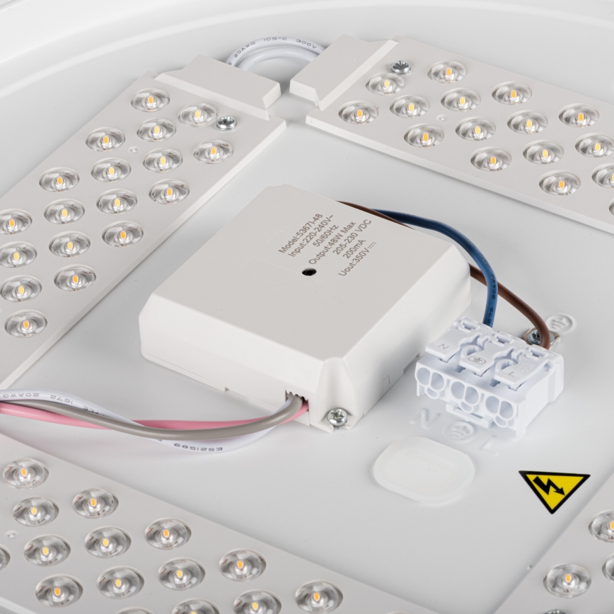Plafoniera dimmerabile a LED LIXAN LED/47W/230V 3000-6500K Ø 38,6 cm bianco/argento + telecomando