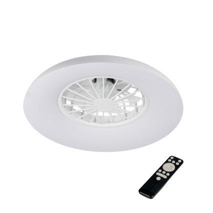 Plafoniera dimmerabile LED RGBW con ventilatore PLAVE PAN, LED/24W/230V, 3000–6500K, Ø 48,5 cm, bianco + telecomando