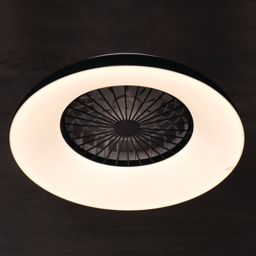 Plafoniera LED RGBW dimmerabile con ventilatore PLAVE PAN LED/48W/230V 3000-6500K Ø 60 cm nero + telecomando