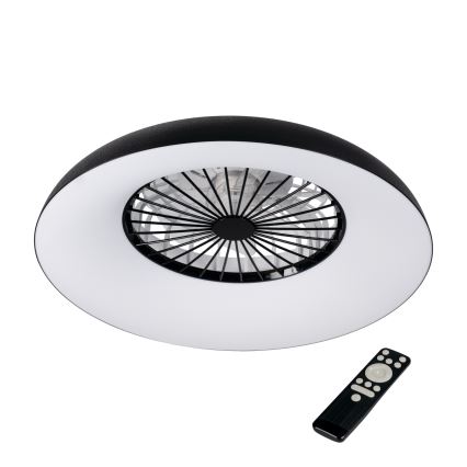 Plafoniera LED RGBW dimmerabile con ventilatore PLAVE PAN LED/48W/230V 3000-6500K Ø 60 cm nero + telecomando
