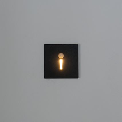 LED-Treppenleuchte mit Bewegungs- und Dämmerungssensor MAGNIK LED/1,7W/230V 2700/3300/3900/4600/5700K schwarz eckig