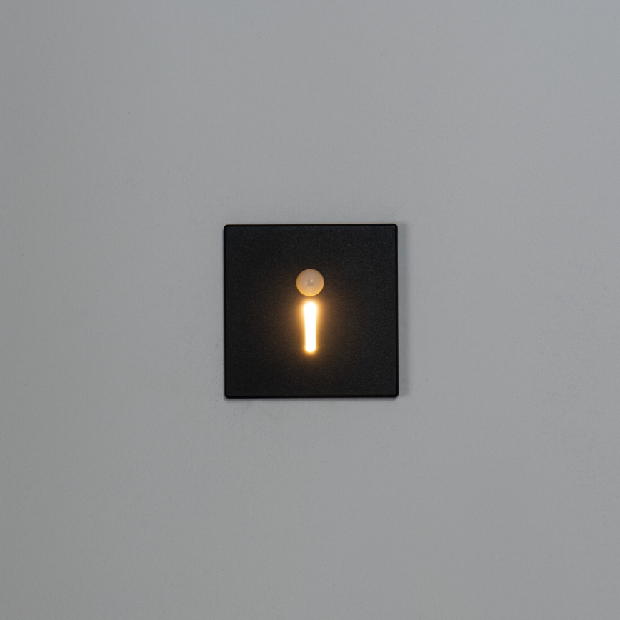 LED-Treppenleuchte mit Bewegungs- und Dämmerungssensor MAGNIK LED/1,7W/230V 2700/3300/3900/4600/5700K schwarz eckig