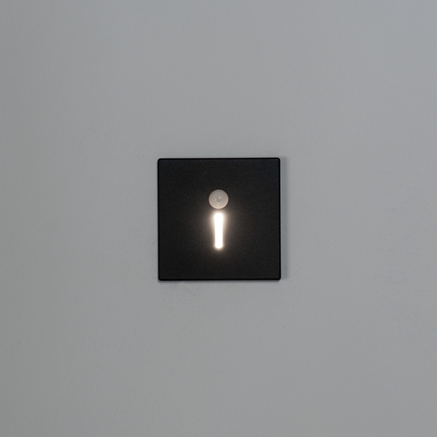 LED-Treppenleuchte mit Bewegungs- und Dämmerungssensor MAGNIK LED/1,7W/230V 2700/3300/3900/4600/5700K schwarz eckig