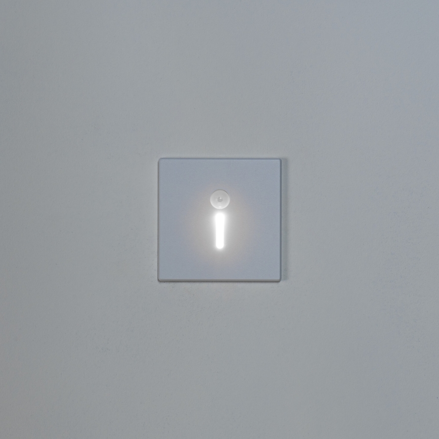 Lampada a LED per scale con sensore di movimento e sensore crepuscolare MAGNIK LED/1,7W/230V 2700/3300/3900/4600/5700K bianca quadrata