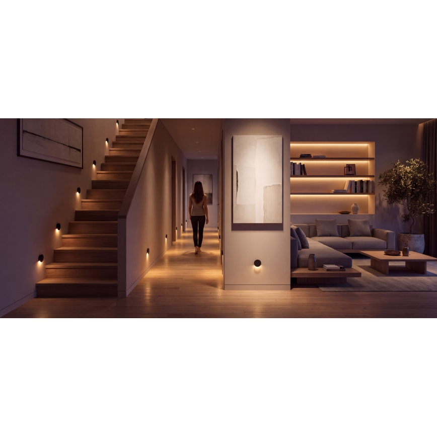 LED-Treppenleuchte MAGNIK LED/1,7W/230V 2700/3300/3900/4600/5700K schwarz rund