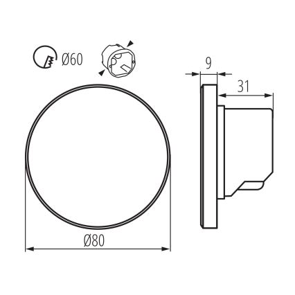 Luminaire d'escalier LED MAGNIK LED/1,7W/230V 2700/3300/3900/4600/5700K noir rond