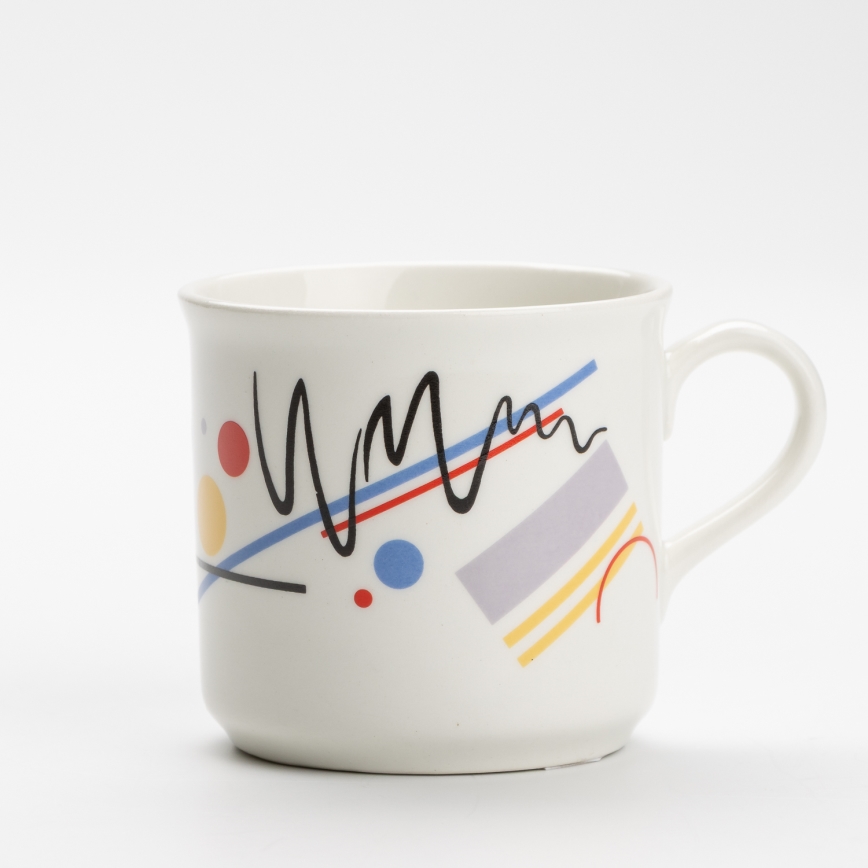 Keramik-Tasse mit Aufdruck weiß