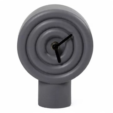 Keramik-Tischuhr 16 cm 1xAA grau