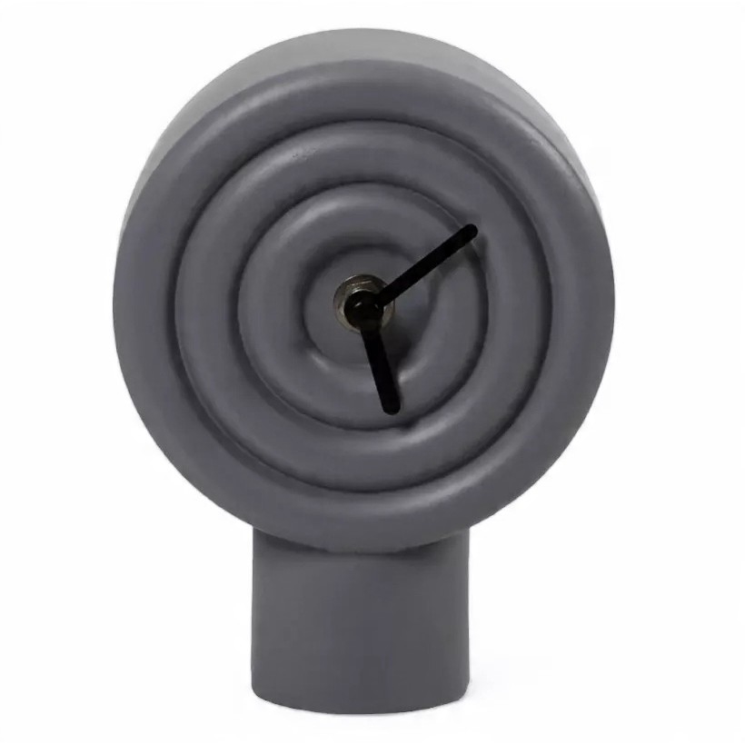 Keramik-Tischuhr 16 cm 1xAA grau