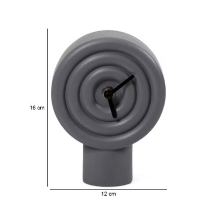 Keramik-Tischuhr 16 cm 1xAA grau