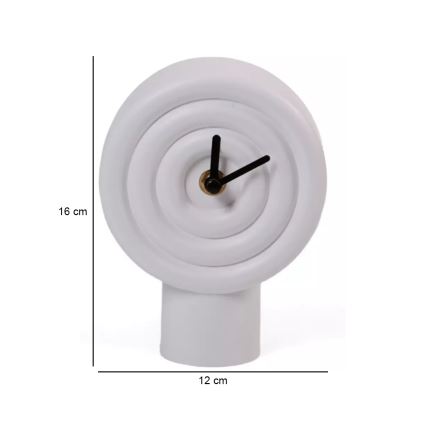 Keramik-Tischuhr 16 cm 1xAA weiß