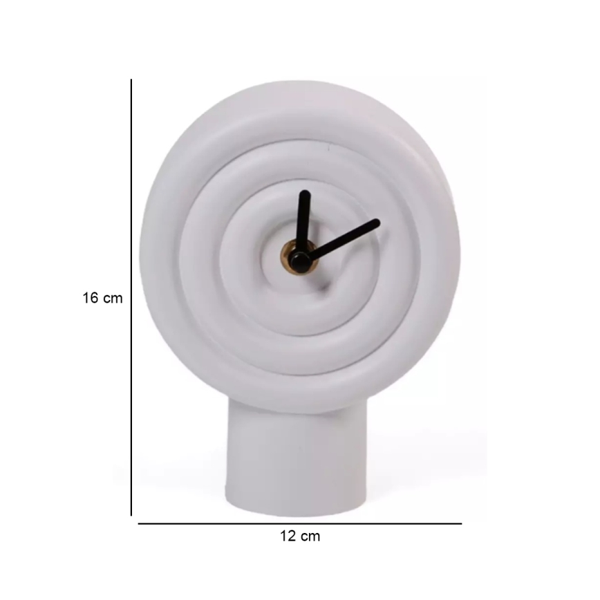 Keramik-Tischuhr 16 cm 1xAA weiß