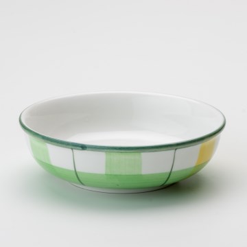 Keramikkompot-Schale 13 cm grün-weiß