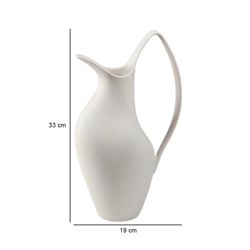 Keramikvase 33x17x19 cm, weiß