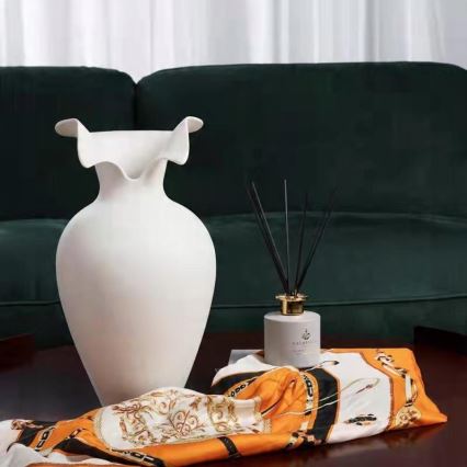 Keramikvase 41,5x23 cm weiß