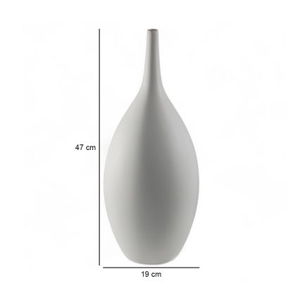 Keramikvase, 47 cm, weiß