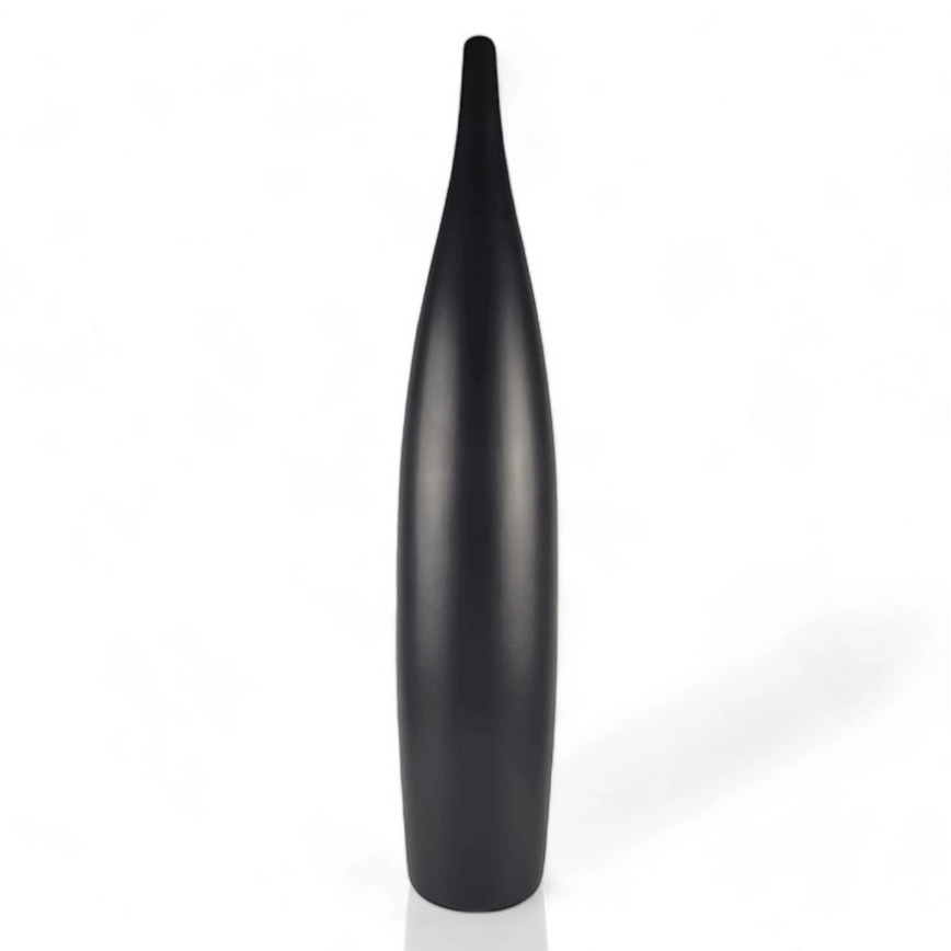 Keramikvase 70 cm, matt schwarz