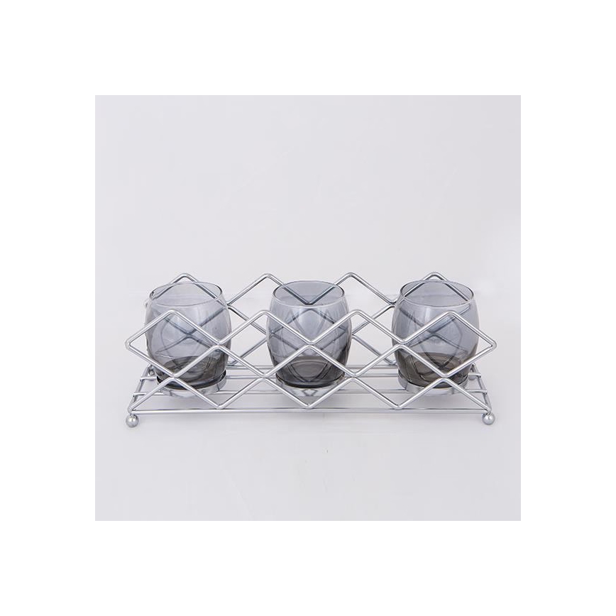Kerzenhalter 33x10x11 cm, glänzender Chrom