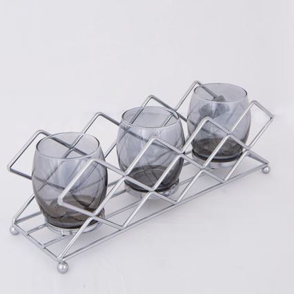 Kerzenhalter 33x10x11 cm, glänzender Chrom