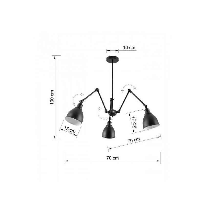 Kerzenhalter STARK SHADE 3xE27/60W/230V