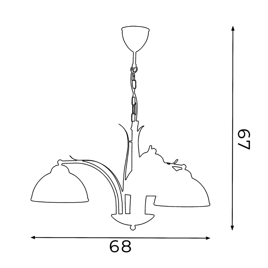 Kette-Kronleuchter KORFU 3xE27/60W/230V