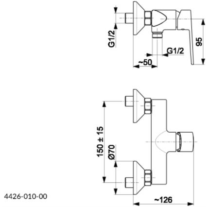 KFA Armatura 4426-010-00 - Rubinetto doccia AGAT cromo lucido