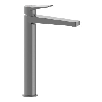 KFA Armatura 4522-712-61 - Miscelatore da lavabo con scarico MALAGA 30,3 cm, grigio metallico