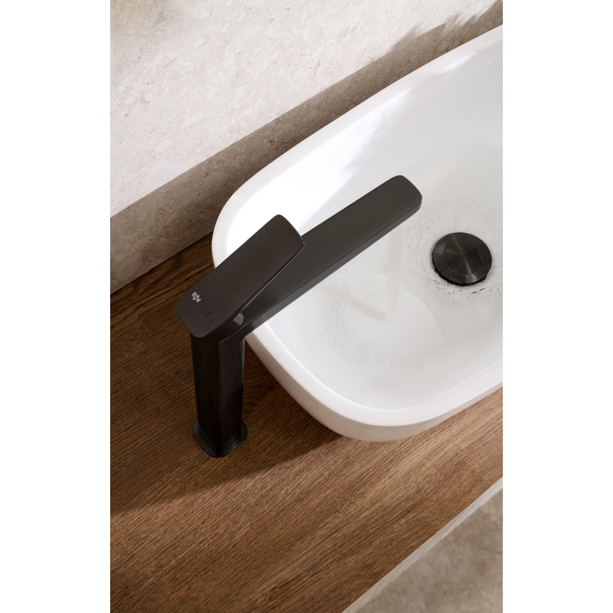 KFA Armatura 4522-712-81 - Mitigeur pour lavabo + vidage MALAGA 30,3 cm noir