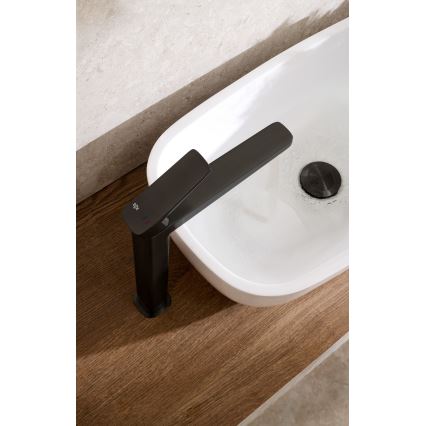 KFA Armatura 4522-712-81 - Waschtischarmatur + Ablaufgarnitur MALAGA 30,3 cm schwarz