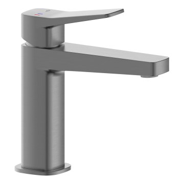KFA Armatura 4522-815-61 - Waschtischarmatur mit Ablaufgarnitur MALAGA 15,9 cm, metallgrau