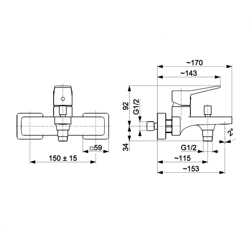 KFA Armatura 4524-010-31 - Mitigeur de baignoire MALAGA doré brossé