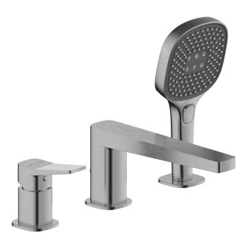 KFA Armatura 4525-210-61 - Mitigeur de baignoire 3 trous MALAGA gris métallisé