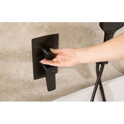 KFA Armatura 4529-301-81 - Duschset mit Unterputz-Armatur MALAGA, schwarz